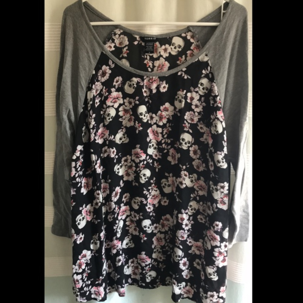 Skull and floral shirt